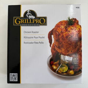 GrillPro Stainless Steel Beer Can Chicken Roaster BBQ Grill Tool New Sealed